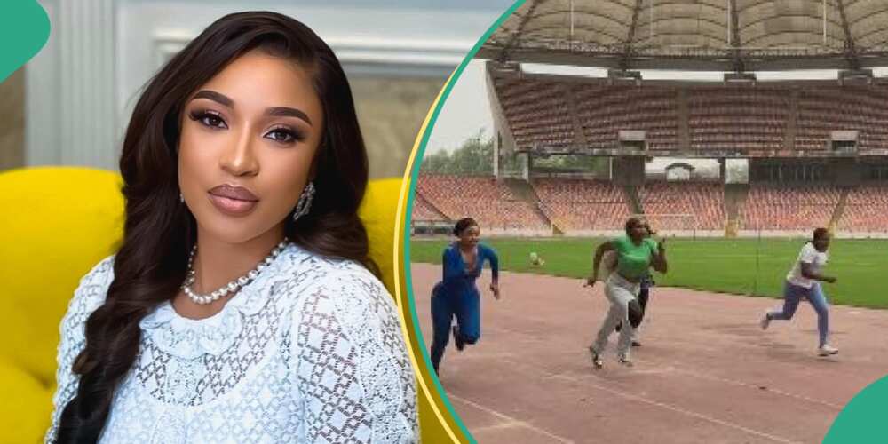 Tonto Dikeh comes second during son's inter-house-sport.