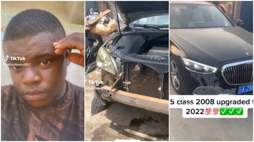 Vehicle upgrade/man changed car's bumper. Vehicle upgrade/man changed car's bumper.