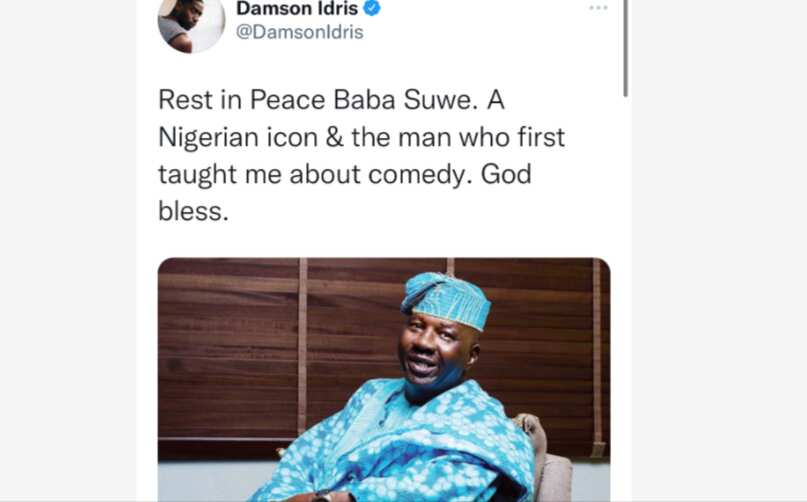 A Nigerian Icon: British Actor Damson Idris Mourns Baba Suwe With Touching Note on Social Media
