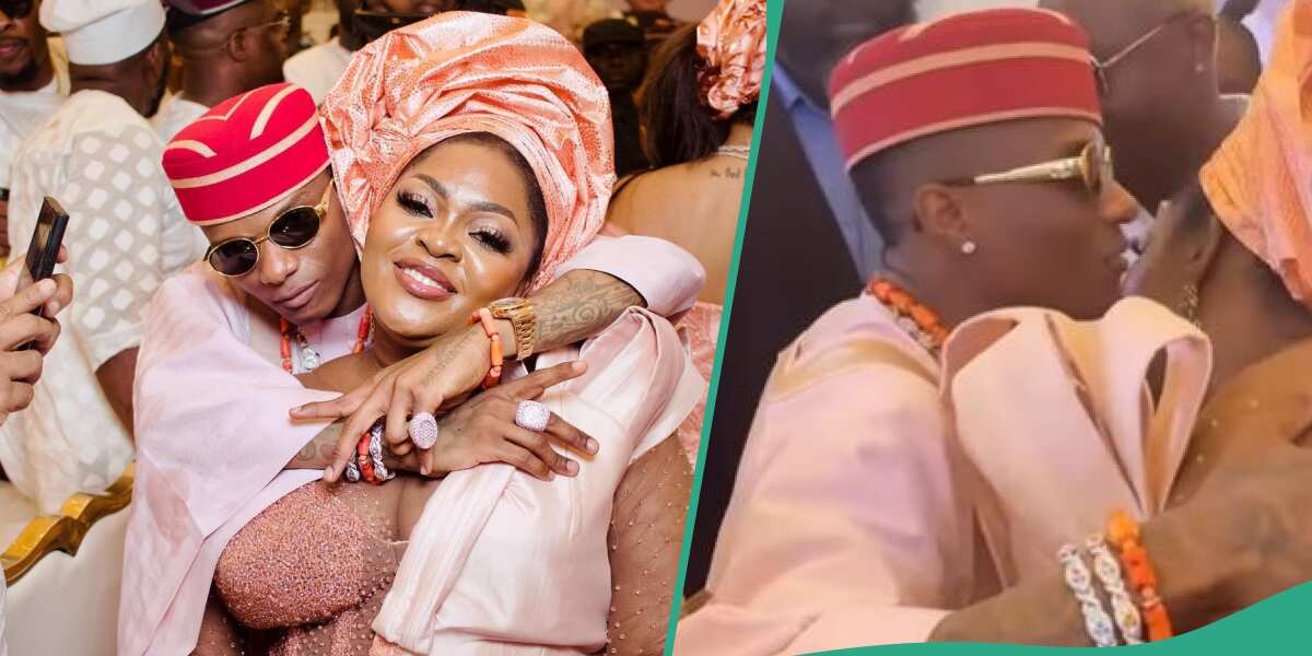 Watch viral video of Wizkid kissing Eniola Badmus at his mum's burial