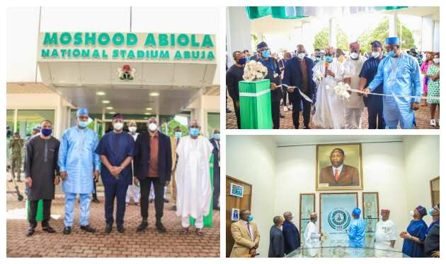 The unveiling ceremony of Moshood Abiola Stadium in Abuja (Photo credit: PM News)