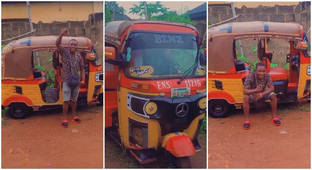 Photos of Nigerian Keke Napep rider.