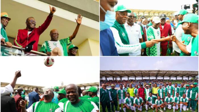 What you missed: Tinubu's powerful shot, Okocha's sensational dribbles, others in novelty match