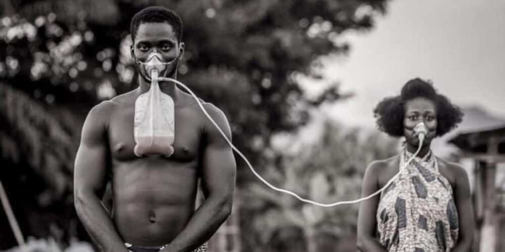Nigerian couple comes under fire after bizarre pre-wedding photo goes viral