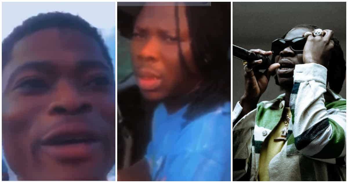 Check out how rapper Stonebwoy was dragged online for smacking fan's phone after they mobbed his car