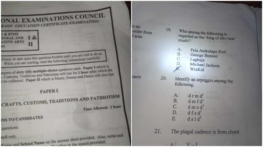 Young Lady Fails NECO Exam Question After Choosing Wizkid as an Answer, Nigerians React