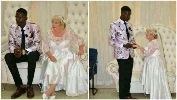 Young Africa man marries old white woman causes stir