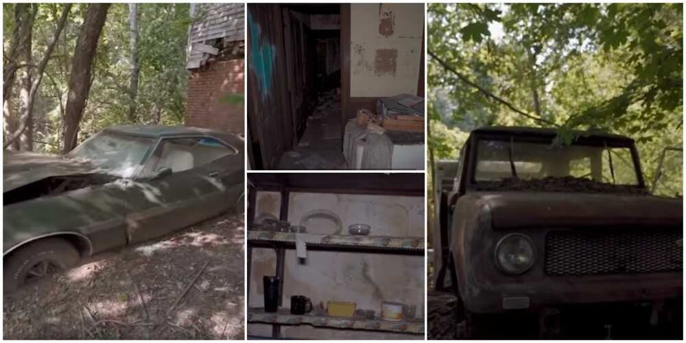 Mixed reactions as man discovers old abandoned mansion with cars graveyard, shares video