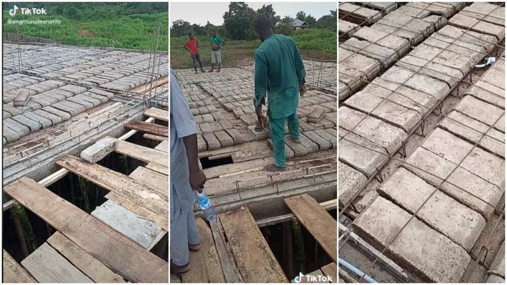 Block decking ideas in Nigeria/labourers work on site.