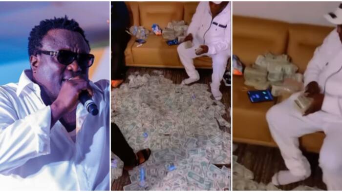 Fuji star Saheed Osupa swims in pool of dollars that he was sprayed after performing in the US, video trends