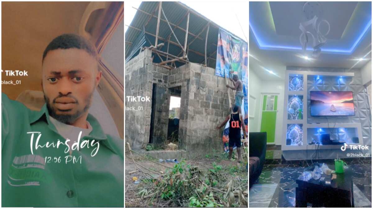 Watch the small but beautiful house this hardworking Nigerian man built (video)