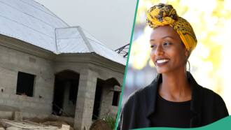Nigerian lady building house with husband, celebrates progress and achievement