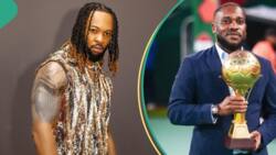 Super Eagles' legend JJ Okocha dances, shows football moves as he features in Flavour’s Agba Baller