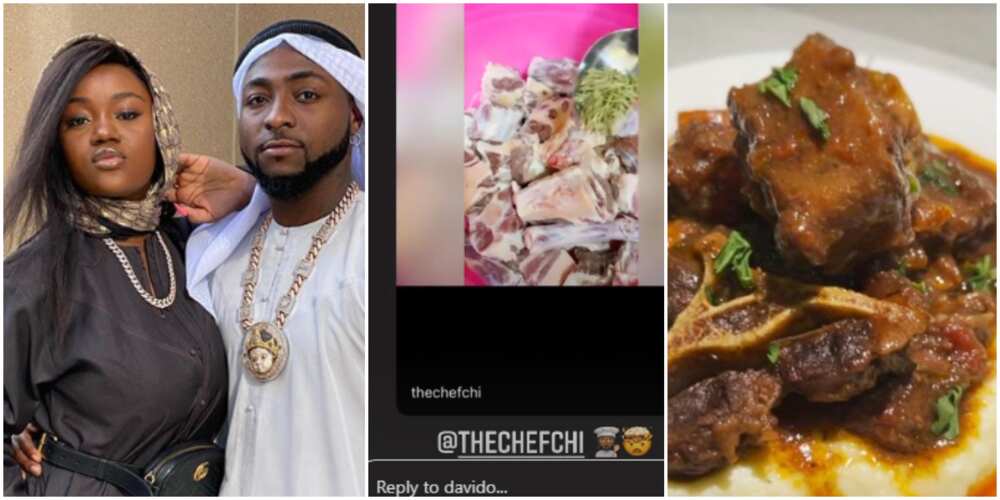 Davido, Chioma's cooking