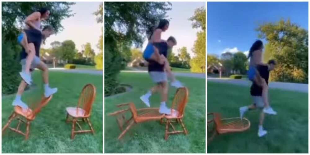 Social media users react to video of the new ultimate trust challenge done with chairs Social media users react to video of the new ultimate trust challenge done with chairs