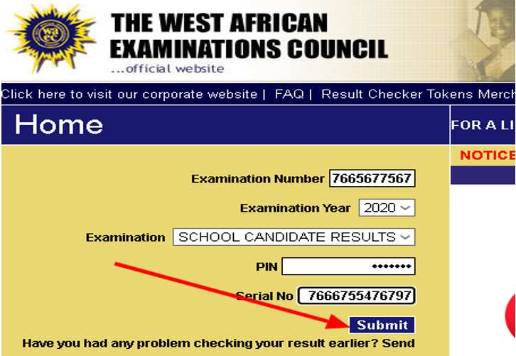 how to check WAEC result