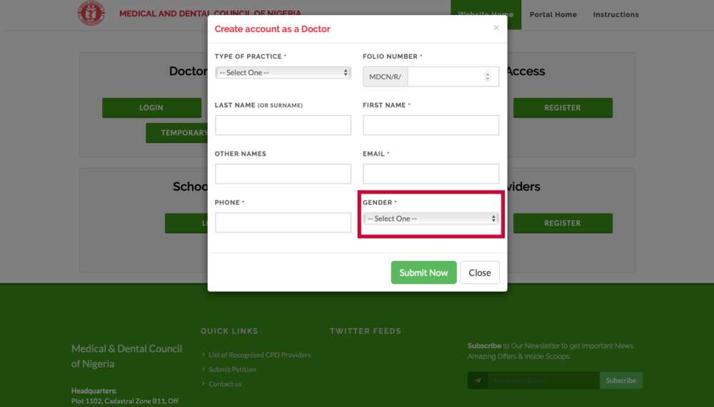 MDCN portal step by step registration