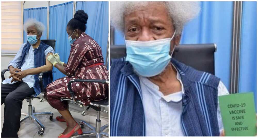 Wole Soyinka receives COVID-19 vaccine