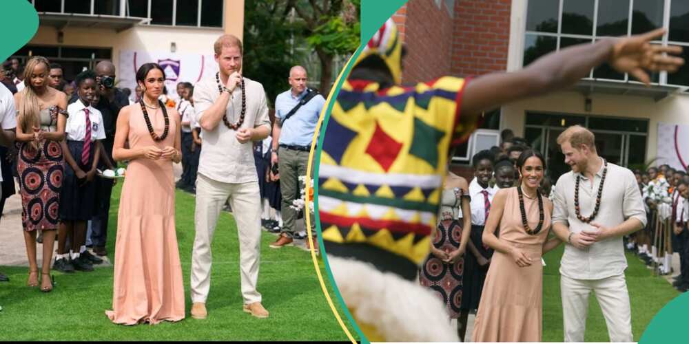 Meghan Markle and Prince Harry step out in style as they land in Nigeria