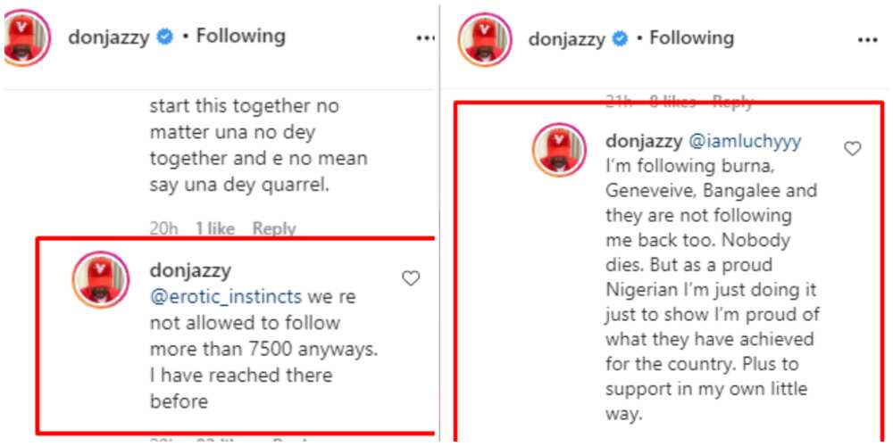 I Follow Burna Boy, Genevieve, DBanj on IG and They Don't Follow Back, Don Jazzy Reveals