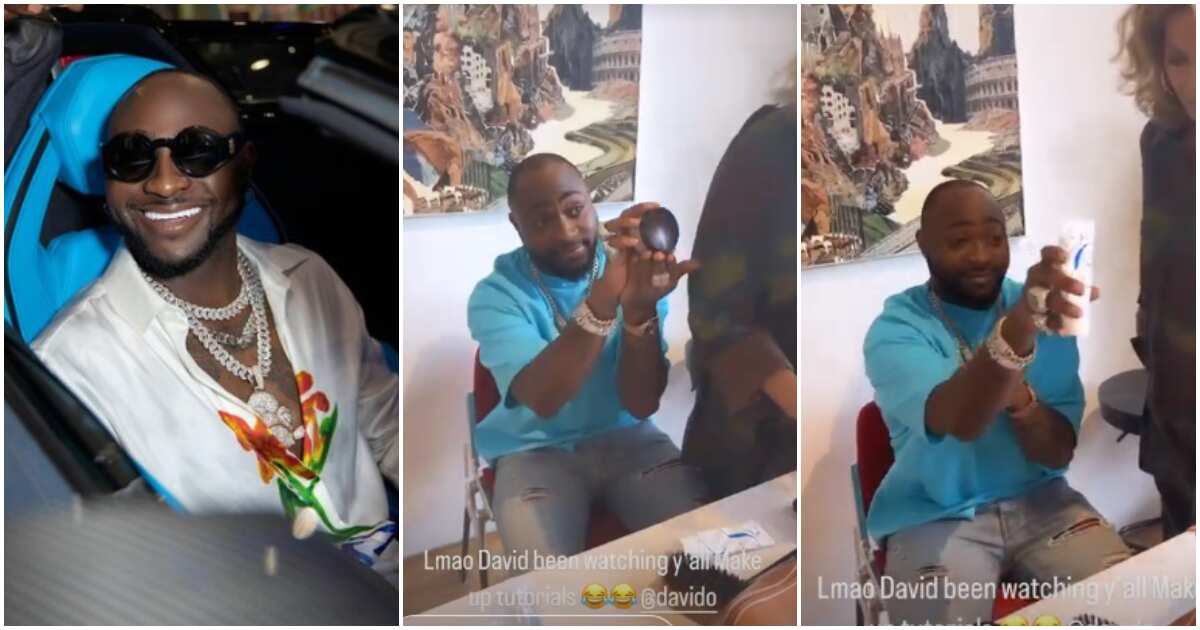 “This Guy Na Clown”: Davido Leaves Fans Rolling With Laughter As He Imitates Makeup Bloggers in Funny Video