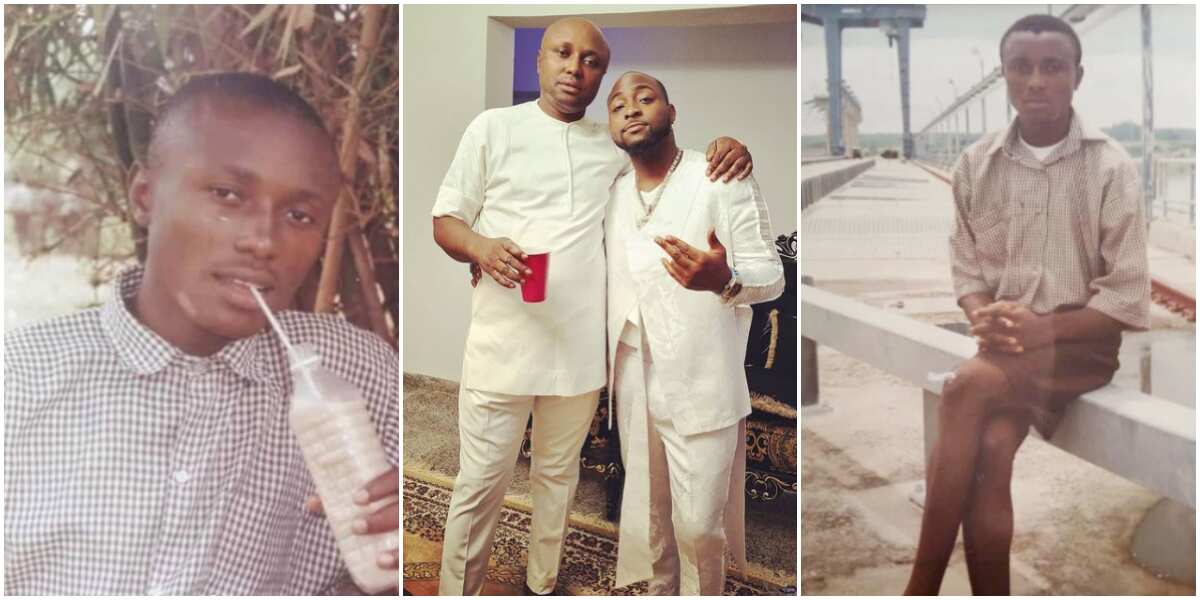 Thank God for money: Fans react to funny throwback photos of Davido's PA Isreal in school uniform