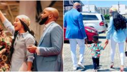 "Continue applying pressure": Banky W shares new photos, shows off his son amid cheating scandal