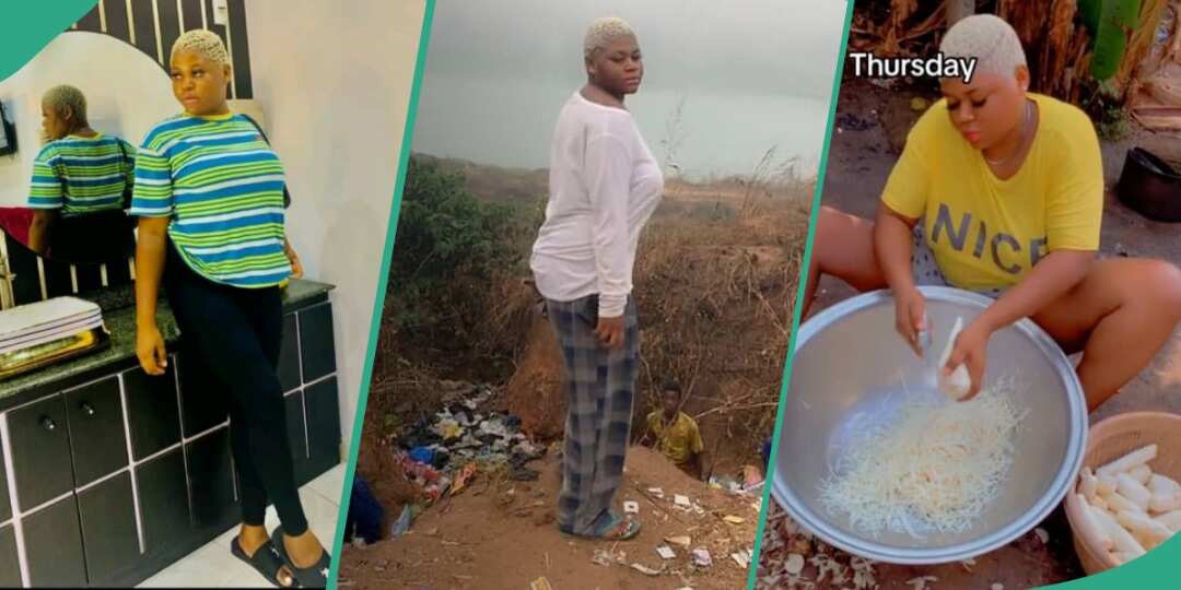Watch hilarious video of Nigerian ‘slay queen’ performing lots of chores after visiting parents