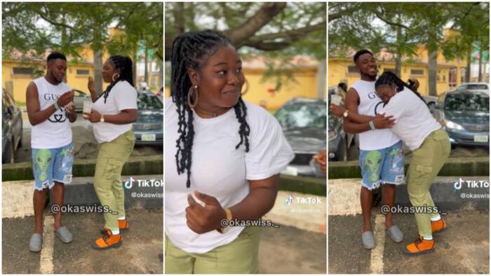 Beautiful Nigerian lady screams for joy as man who asked for account balance gifts her N2k in video