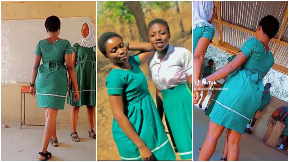 Students dance in class/girls danced in uniforms. Students dance in class/girls danced in uniforms.