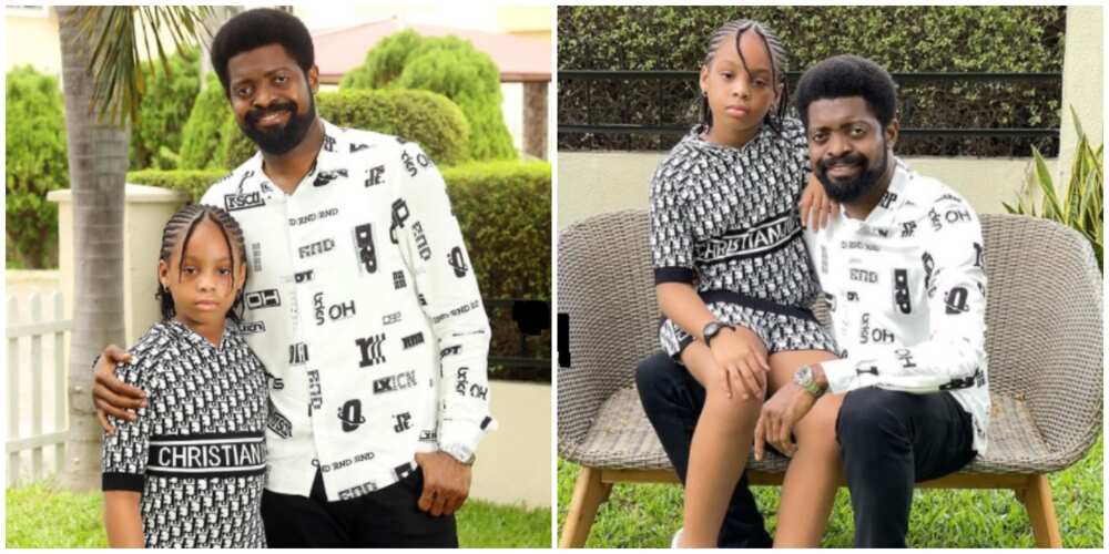 Tell your sons to beware: Basketmouth sends warning as he shares photos with daughter