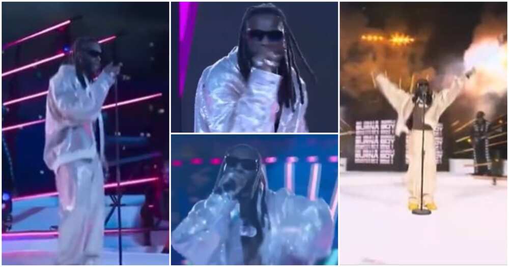 Photos of Burna Boy performing at the UCL final