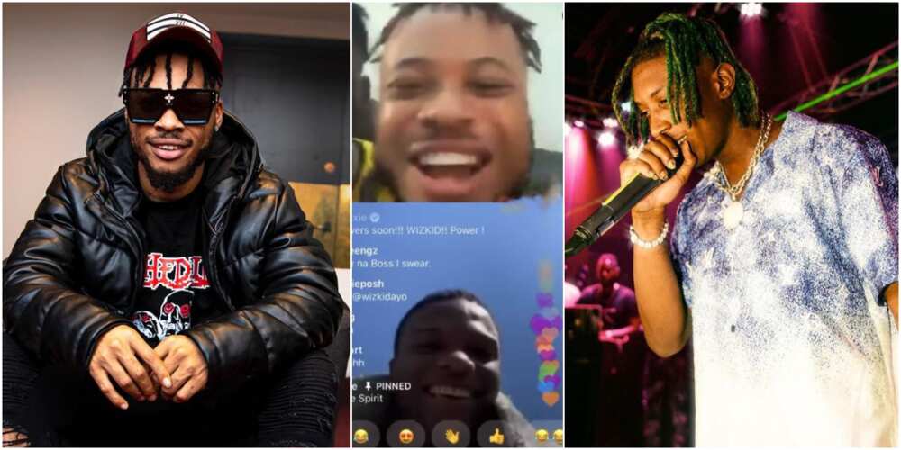 Video shows moment Poco Lee introduced Bella Shmurda to Wizkid on IG live