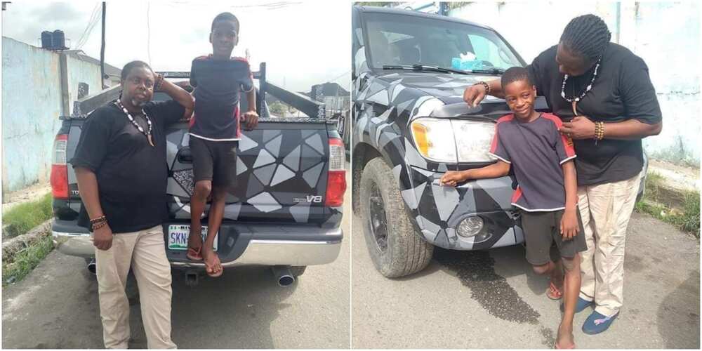 Little Boy Struggling to Make a Living Gets Help from Nigerian Man who Vows to Make his Dream Come True