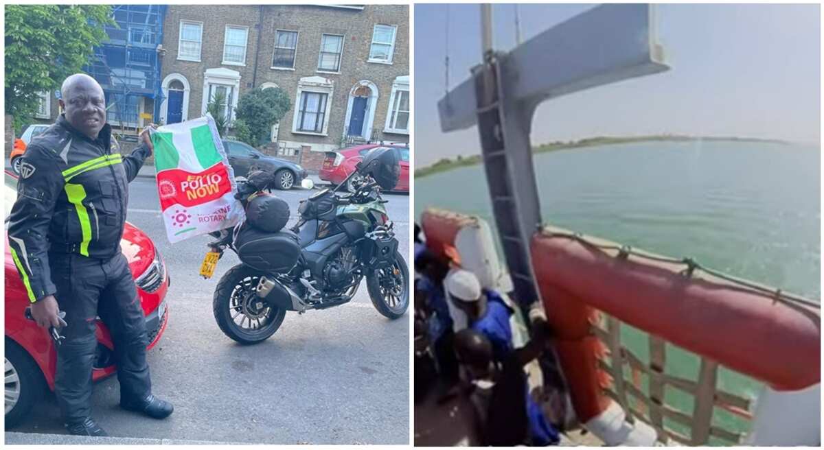 Police extorted N124,000 from me in Mauritania says London to Lagos biker, shares video of him crossing river