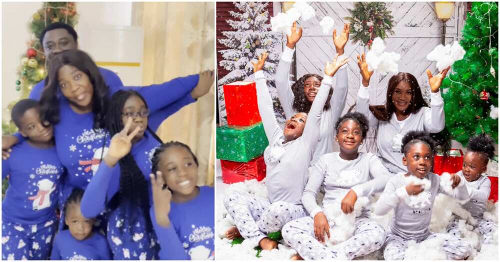 Mercy Johnson and family for Christmas. Mercy Johnson and family for Christmas.