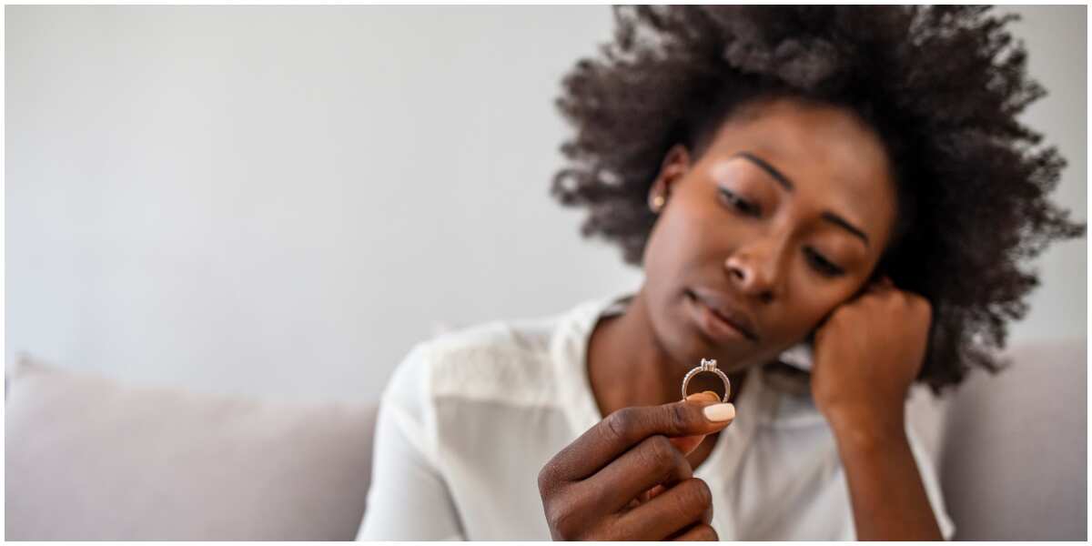 Reactions as Lady calls off her engagement, claims boyfriend proposed with 'N10k ring'