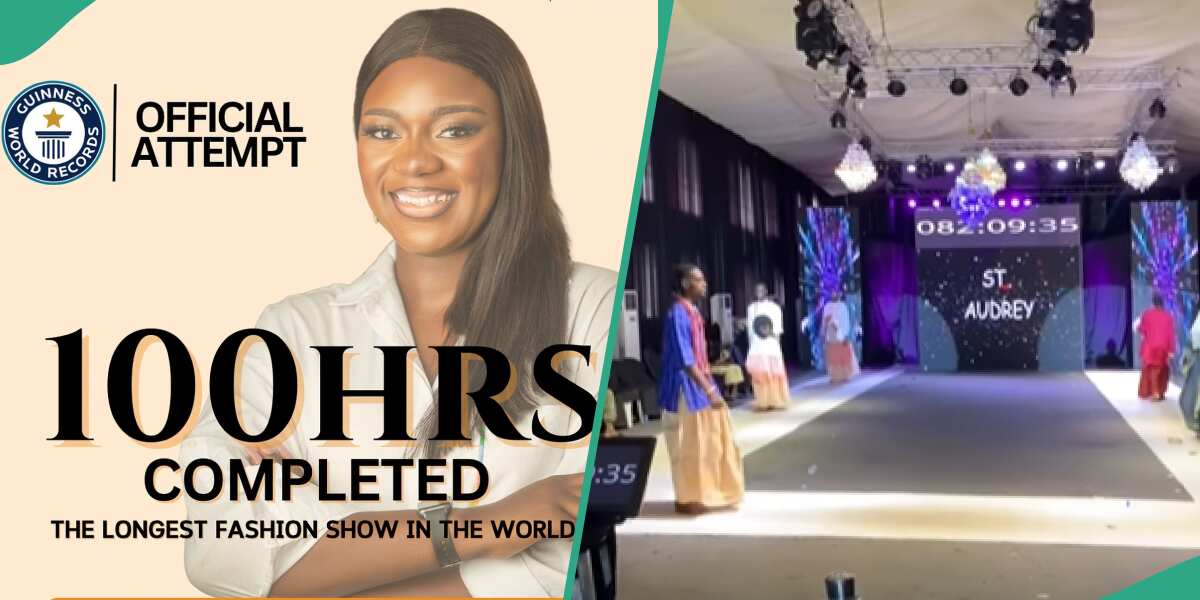 Check out the emotional moment Ify Pineapple broke GWR for longest fashion runway show (video)