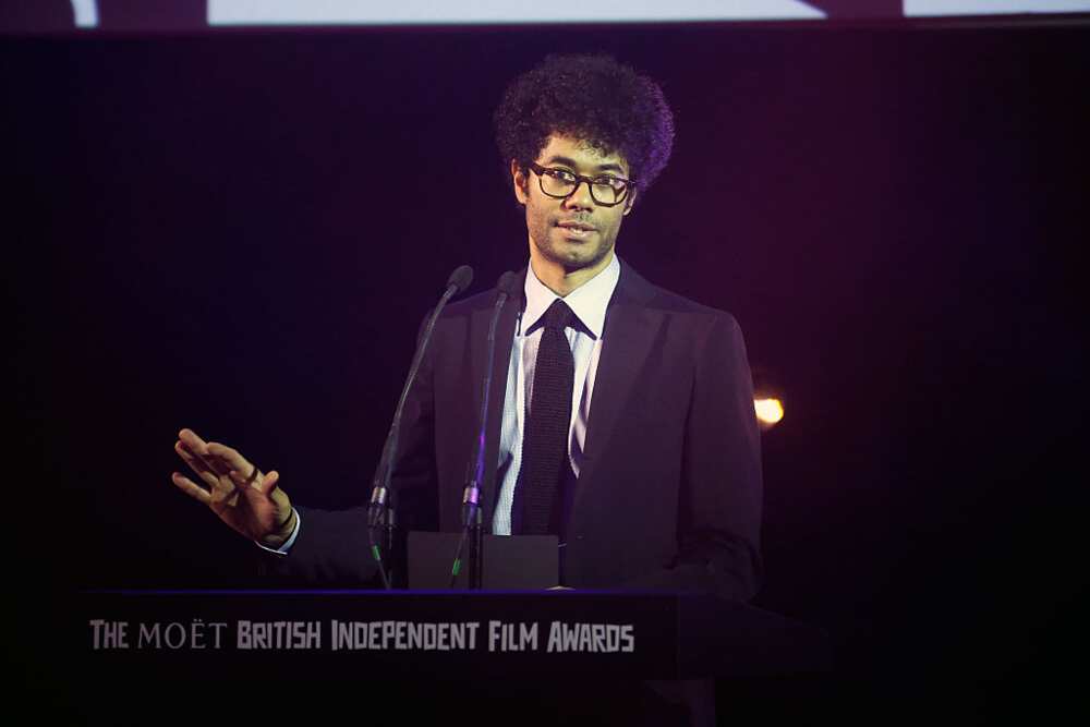 Richard Ayoade gives a speech at a film award event