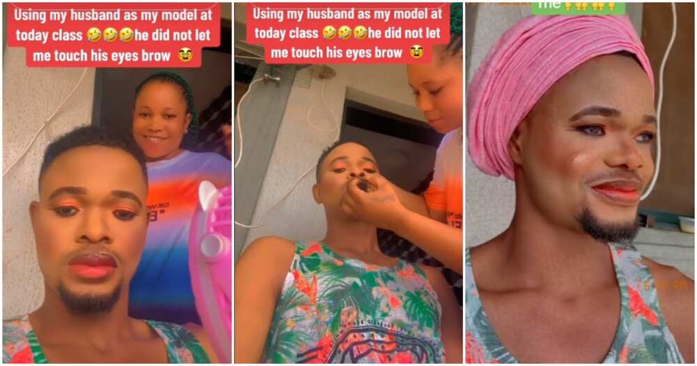Nigerian lady, makeup, face, husband