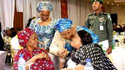 Photos show exciting moment Aisha Buhari met Patience Jonathan as Maryam Babangida is honoured 10 years after death