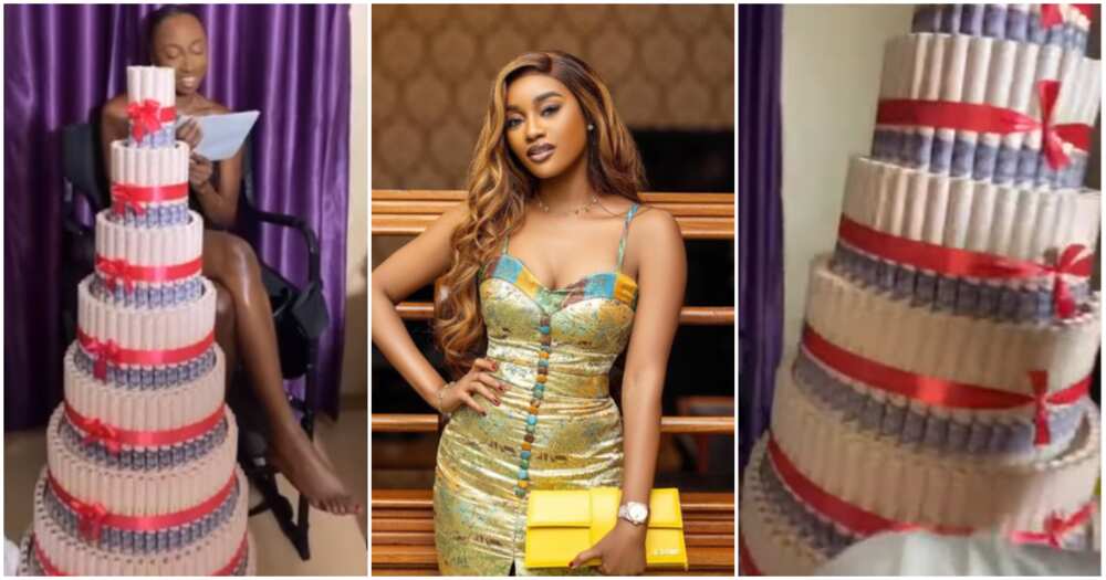 BBNaija Level Up: Beauty sends Doyin giant money cake.