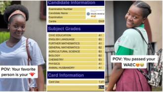 "After 7 years": Girl celebrates passing her WAEC exams after doing an extra year, flaunts her result