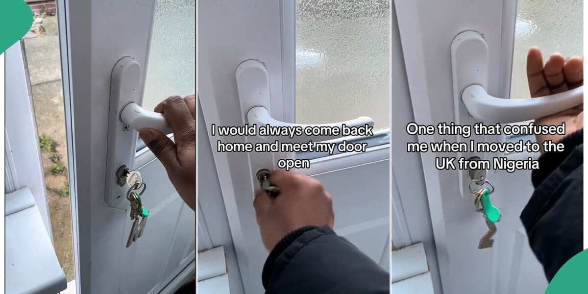 WATCH: Nigerian lady living UK shows easy way to keep door shut for protection
