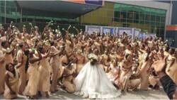 First photo from Sandra Ikeji's wedding as she makes history with over 200 bridesmaids