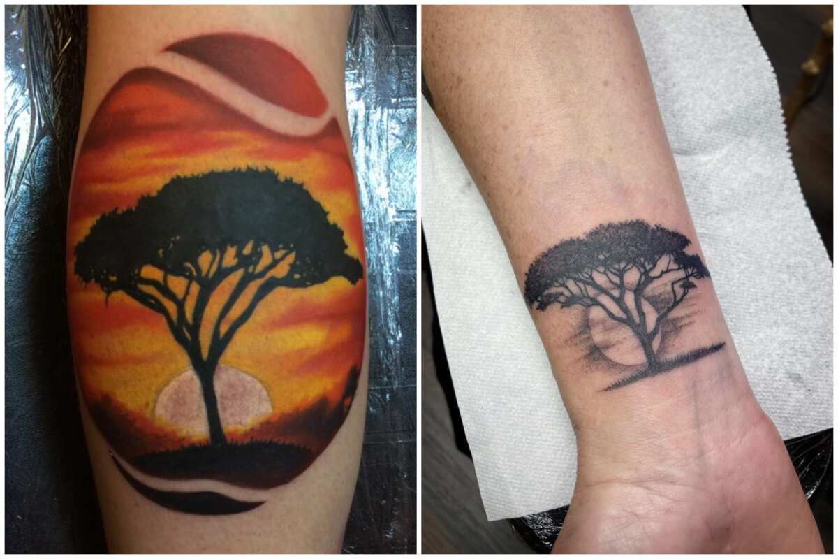 Spiraling tree (Life, unity) tree roots original tribal tattoo design