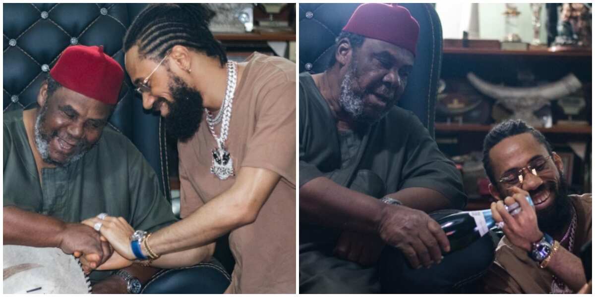 Phyno shares amazing photos with veteran actor Pete Edochie on Christmas Day