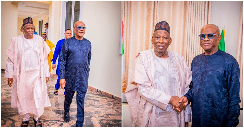 Dr. Abdulahi Ganduje, former Governor of Rivers State, Nyesom Wike, APC, PDP Dr. Abdulahi Ganduje, former Governor of Rivers State, Nyesom Wike, APC, PDP