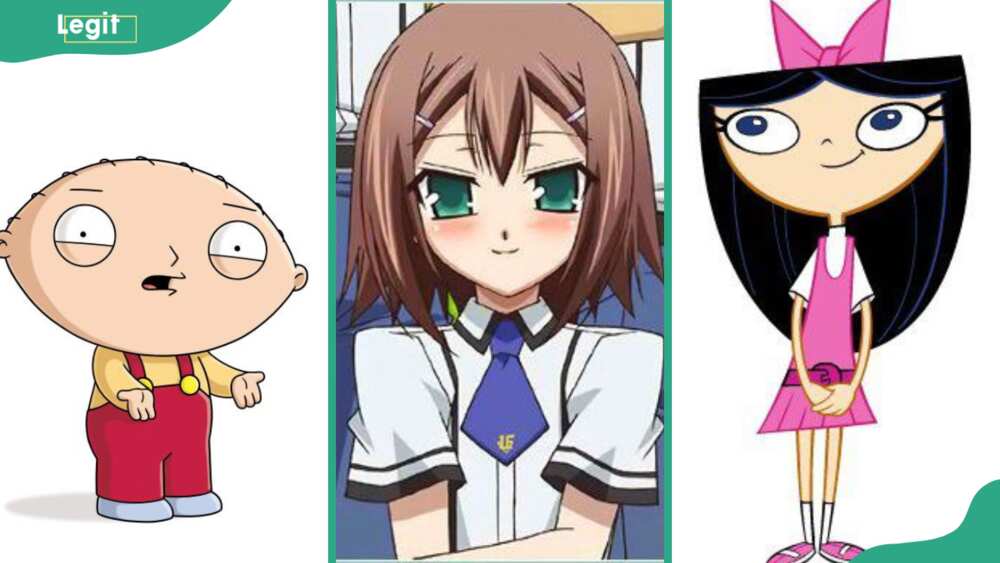 Cute characters: (L-R) Stewie Griffins, Hideyoshi, and Isabella Gracia-Shapiro
