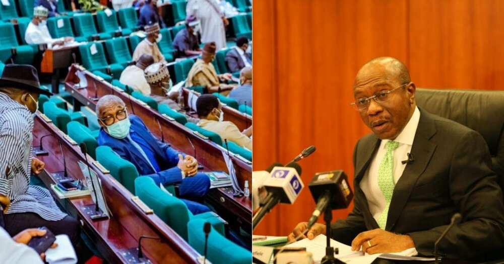 House of Reps chamber and CBN governor, Godwin Emefiele